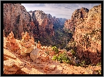 Góry, Kanion, Zion Canyon, Skały, Park Narodowy Zion, Utah, Stany Zjednoczone