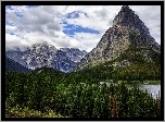 Stany Zjednoczone, Stan Montana,  Park Narodowy Glacier, Góry, Rzeka, Las