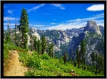 Góry, Sierra Nevada, Park Narodowy Yosemite, Ścieżka, Drzewa, Kalifornia, Stany Zjednoczone