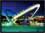 Newcastle, Nocą, Rzeka, Tyne, Most, Millenium
