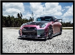 Nissan, GTR, Droga, Las, Chmury