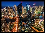 Dubaj, Noc, Drapacze chmur, Z lotu ptaka