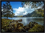 Norwegia, Jezioro, Góry, Kamienie, Drzewa