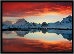 Norwegia, Góry, Odbicie, Śnieg
