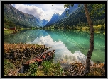 Łódka, Brzeg, Fiord Sognefjorden, Okręg Sogn og Fjordane, Norwegia