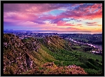 Nowa Zelandia, Region Hawkes Bay, Rzeka Tukituki River, Góry Te Mata Peak,  Wzgórza, Góry, Wschód słońca