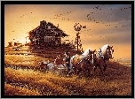 Obraz, Terry Avon Redlin, Konie, Pole