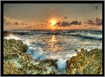 Ocean, Zachód Słońca, Maui, Hawaje