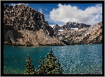 Góry Skaliste, Góra, Crowfoot Mountain, Jezioro, Bow Lake, Odbicie, Park Narodowy Banff, Alberta, Kanada