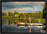 Pomost, Staw, Las, Odbicie