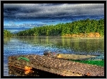 Jezioro, Łódka, Pomost
