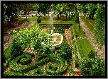 Ogród, Botaniczny, Ozdobny, Żywopłot, Fontanna
