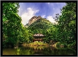 Pagoda, Góry, Lasy, Jezioro, Chiny