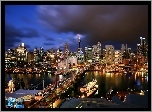 Panorama, Sydney, Rzeka, Most, Statek