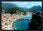 Parga, Grecja, Miasto, Wybrzeże, Morze, Wzgórza