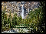 Góry, Wodospad Takakkaw Falls, Park Narodowy Yoho, Most, Rzeka Takakkaw, Prowincja Kolumbia Brytyjska, Kanada