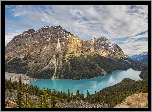 Park Narodowy Banff, Góry, Canadian Rockies, Jezioro, Peyto Lake, Lasy, Drzewa, Alberta, Kanada