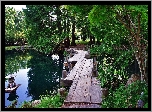 Mosteczek, Park, Staw