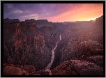 Park Narodowy Wielkiego Kanionu, Wielki Kanion Kolorado, Grand Canyon, Rzeka Kolorado, Zachód słońca, Stany Zjednoczone