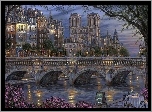Paryż, Francja, Rzeka, Sekwana, Most, Domy