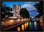 Paryż, Francja, Notre Dame, Sekwana, Most