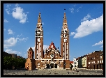 Plac, Kościół, Budynki, Drzewa