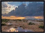 Chmury, Plaża, Morze
