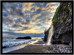 Indonezja, Bali, Melasti, Plaża, Morze, Skały, Wodospad