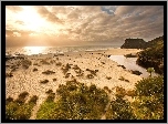 Morze, Plaża, Chmury