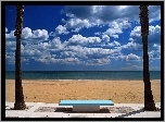 Morze, Plaża, Chmury