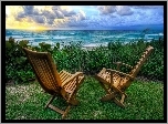 Morze, Plaża, Krzesła