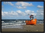 Morze, Plaża, Kuter