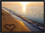 Morze, Plaża, Serce