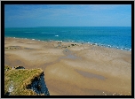 Plaża, Morze, Błękitne, Niebo, Skała