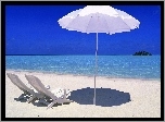 Plaża, Leżaki, Parasol, Ocean,  Wakacje