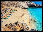 Plaża, Morze, Parasole, Kreta, Wakacje