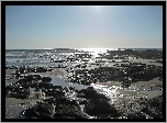Plaża, Kamienie, Morze, Niebo, Promienie Słońca