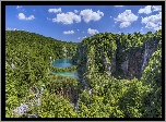 Chorwacja, Wodospady, Jeziora, Drzewa, Skały, Roślinność, Park Narodowy Jezior Plitwickich