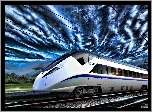 Pociąg, Superexpress, Tory, Chmury