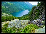 Góry, Tatry, Skały, Jezioro, Morskie Oko, Dolina Rybiego Potoku, Polska