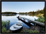 Łódka, Jezioro, Pomost, Las