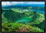 Portugalia, Azory, Sao Miguel, Góry, Jezioro, Lagoa do Canario