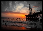 Puerto, Vallarta, Meksyk, Zachód, Słońca