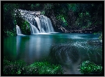 Wodospad, Maraetotara Falls, Rzeka, Maraetotara River, Las, Zielona, Roślinność, Waimarama, Nowa Zelandia