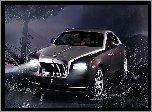 Rolls Royce, Wraith, Droga, Drzewo, Kałuża