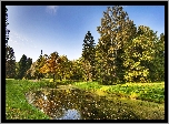 Rosja, Petersburg, Park, Jesień