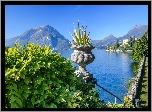 Włochy, Jezioro, Lago di Como, Varenna, Góry, Alpy, Donica, Rośliny