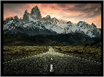 Fitz Roy, Patagonia, Argentyna, Góry, Drogi, Niebo