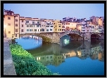 Florencja, Rzeka, Arno, Most, Ponte, Vecchio, Domy