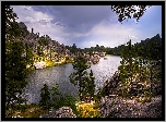 Rzeka, Kamienie, Skały, Drzewa